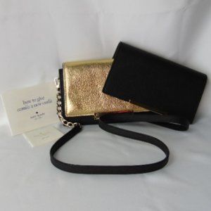 KATE SPADE Make it Mine CAMILA Black Soft Leather Flap Shoulder Bag